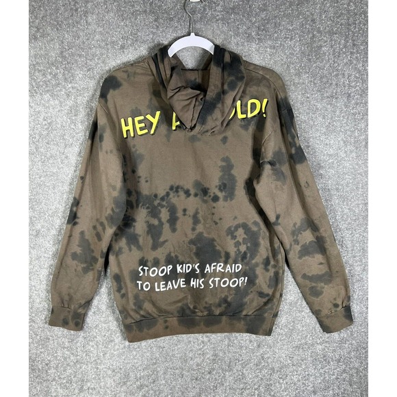 Nickelodeon Hey Arnold Stoop Kid Football‎ Head Tie Dye Hoodie Mens Medium Brown - Picture 2 of 16